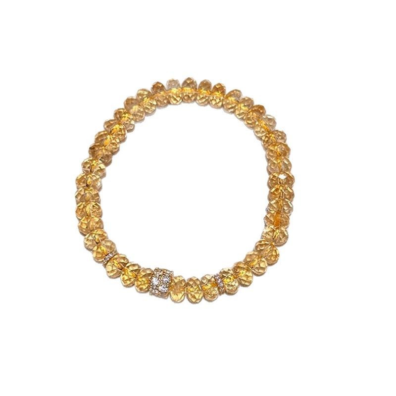 Flashy Yellow Crystal Bracelet Women's Waist Slimming Zircon Accessories Facet Abacus Crystal Bracelet Luxury Beaded Hand Jewelry