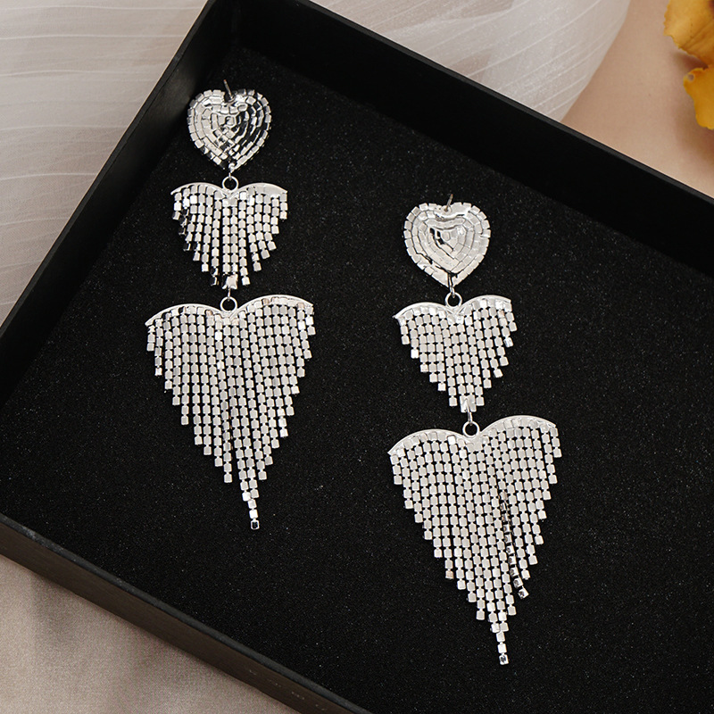 Long Tassel Earrings For Women French Crystal Pendant Earrings Date Jewelry Accessories