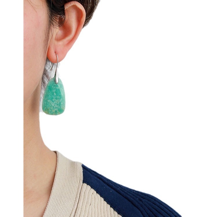 Modern High-End Geometric Tianhe Stone Pendant Earrings Elegant  Style Jewelry Accessories For Women