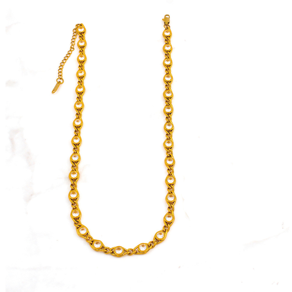 PVD Coated 18K Gold Real Gold Plated Round Copper Simple Style Shiny Waterproof Non Tarnish Bracelets Necklace