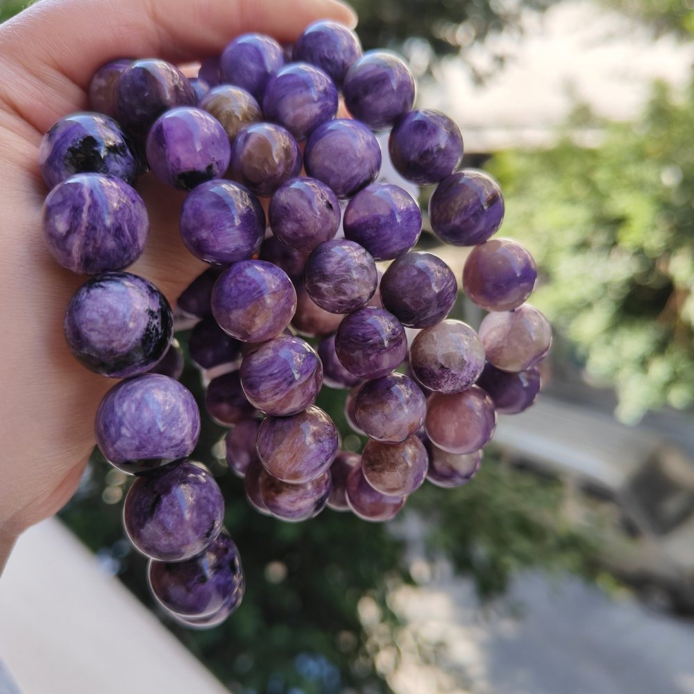 Natural Purple Dragon Crystal Bracelet Charoite Stone Full Dragon Pattern King Purple Nine Purple Fire Versatile Bracelet