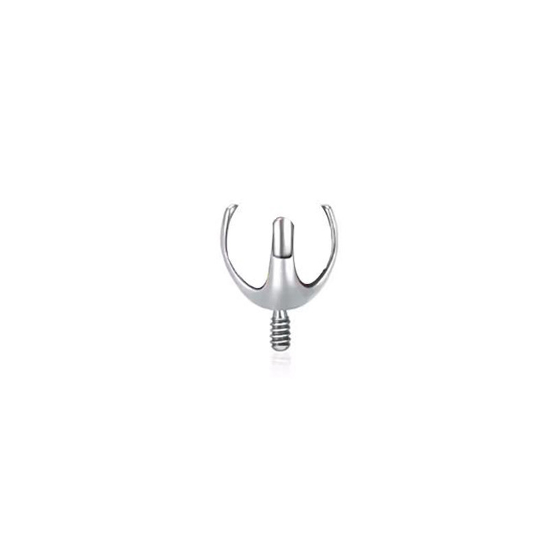 Titanium Alloy Lip Stud Earring Accessories Three-Claw Internal Thread Hollow Mold Body Piercing Jewelry Earrings Unisex Geometric Pattern
