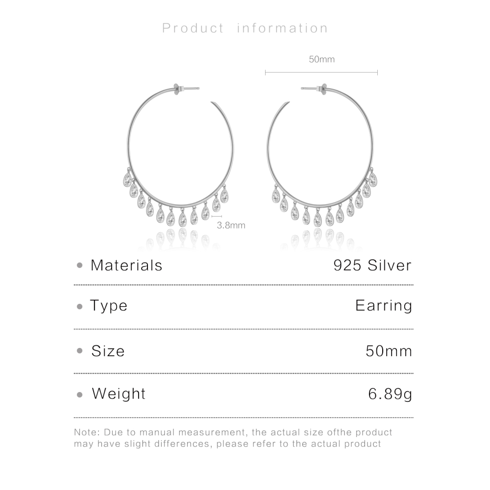 1 Pair Simple Style Classic Style Geometric Plating 925 Sterling Silver Zircon Electroplating 18K Gold Plated 18K Real Gold Plated White Gold Plated Women's Drop Earrings