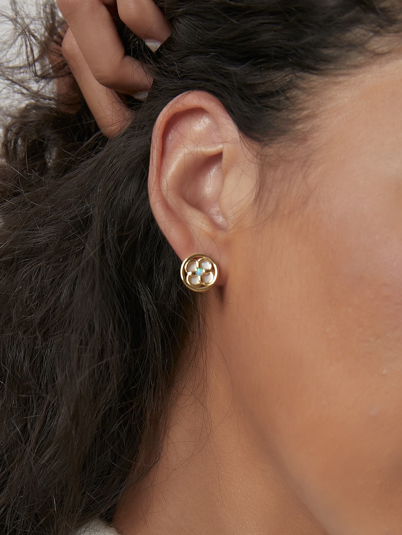 Elegant Geometric Round Earrings For Women Creative Simple Wedding Copper Alloy Material Princess Style Jewelry Accessories