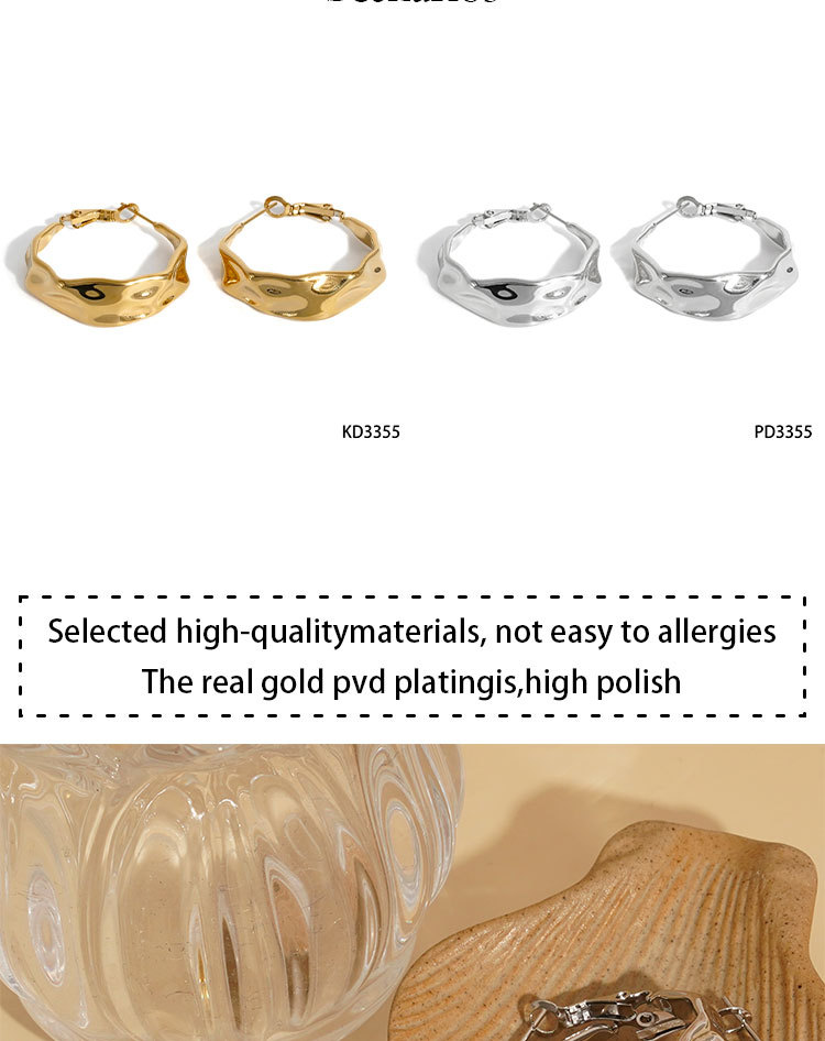 Real Gold Plated 316 Stainless Steel  Ion Plating (IP) Geometric Waterproof Non Tarnish Elegant Shiny Earrings For Women's