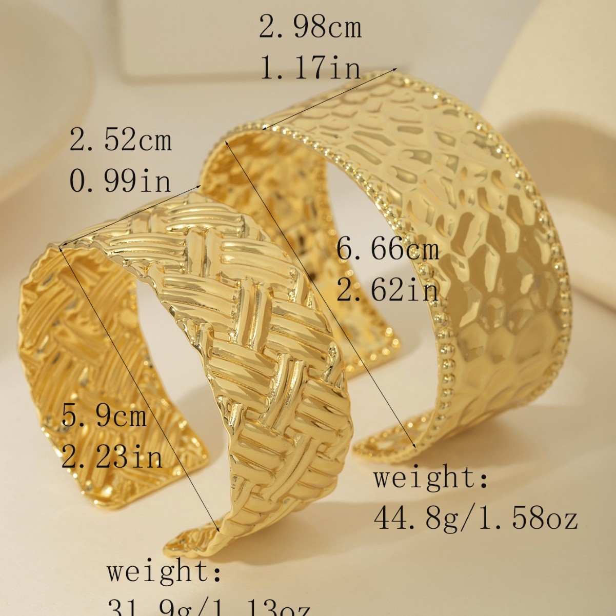 Stainless Steel Open Bracelet 18K Gold Plated Minimalist Geometry Classic Retro Design Luxury Wide Edge Fashion Jewelry