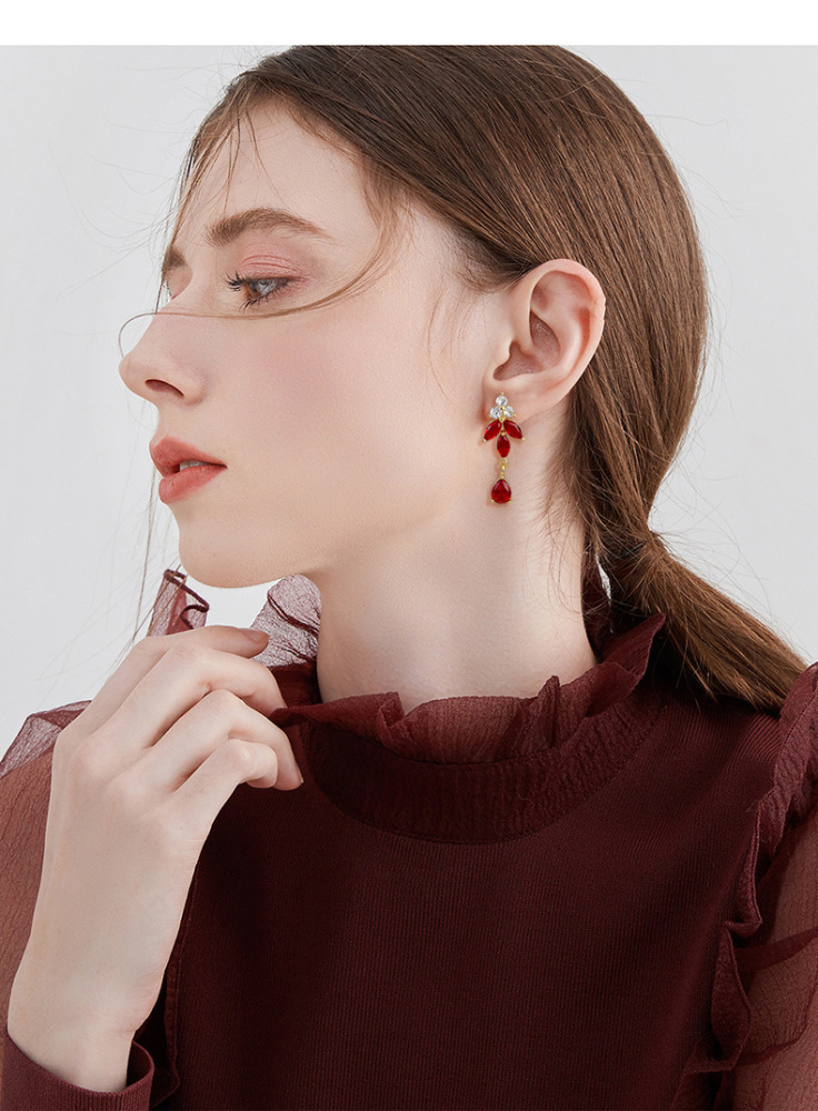 Water Droplets Copper Classic Style Earrings Necklace