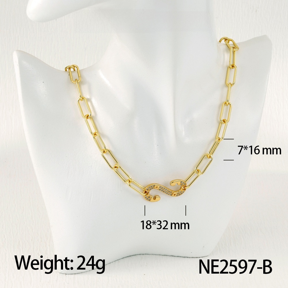Micro Pave Zircon Pendant Necklace Cool Trendy Choker Copper Material Black Geometric Suitable For Women