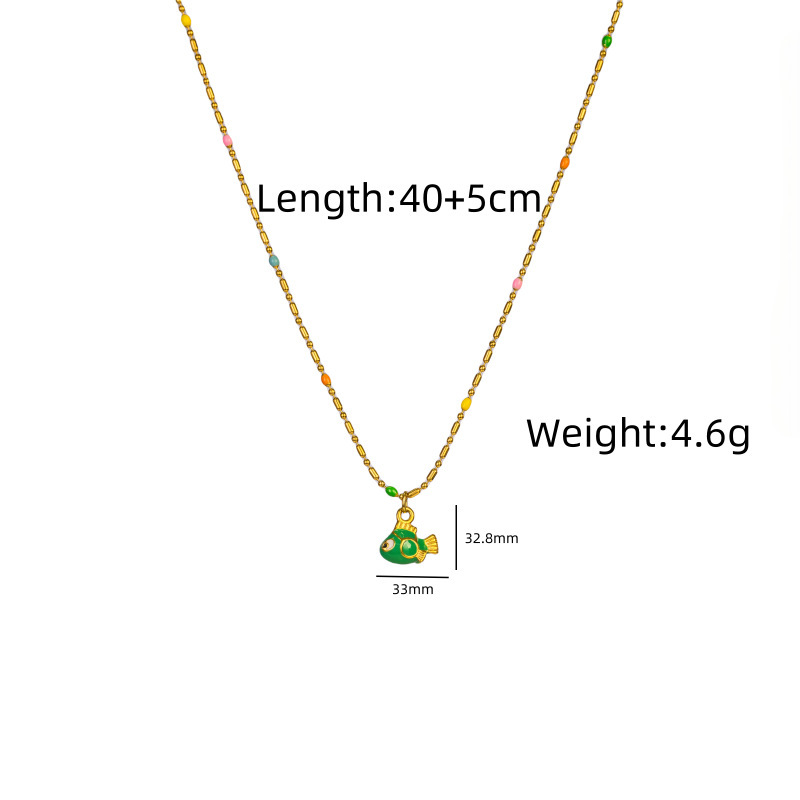304 Stainless Steel Fish Pendant Necklace Cute Fat Fish Design Elegant Fashion Accessories Ladies European American Style Jewelry