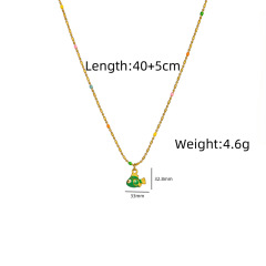 Green Fat Fish Necklace