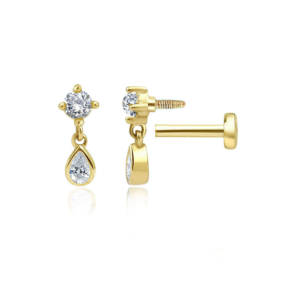 S925 Sterling Silver Geometric Simplicity Stud Earrings With Embedded Zirconia Stones Flat Head Fashionable Versatile Jewelry