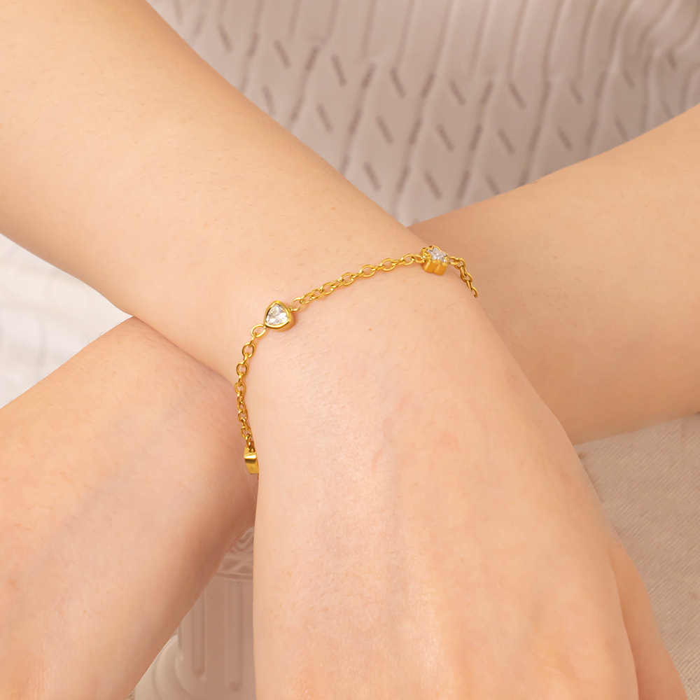 Titanium Steel Zircon Star Pendant Bracelet Multifunctional Simple Women's Jewelry Accessories