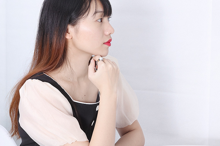 Kalen New Accessories  Sources Europe And America Creative Retro Textured Men And Women Available Titanium Steel Pearl Ring