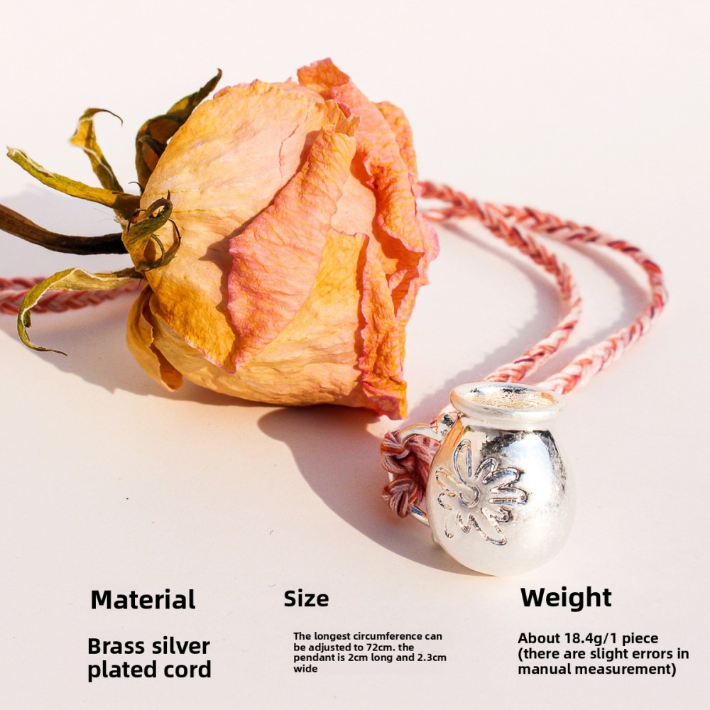 Long Handmade Woven Necklace Summer Vacation Accessories Milk Canister Flower Pink Thread Geometric Pattern Design Women's Jewelry