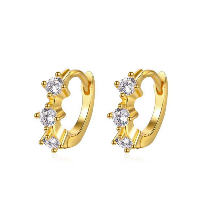 Zirconia Stud Earrings Set For Women 7-Piece Multifunctional Jewelry Accessories Geometric Pattern 24K Gold Plated