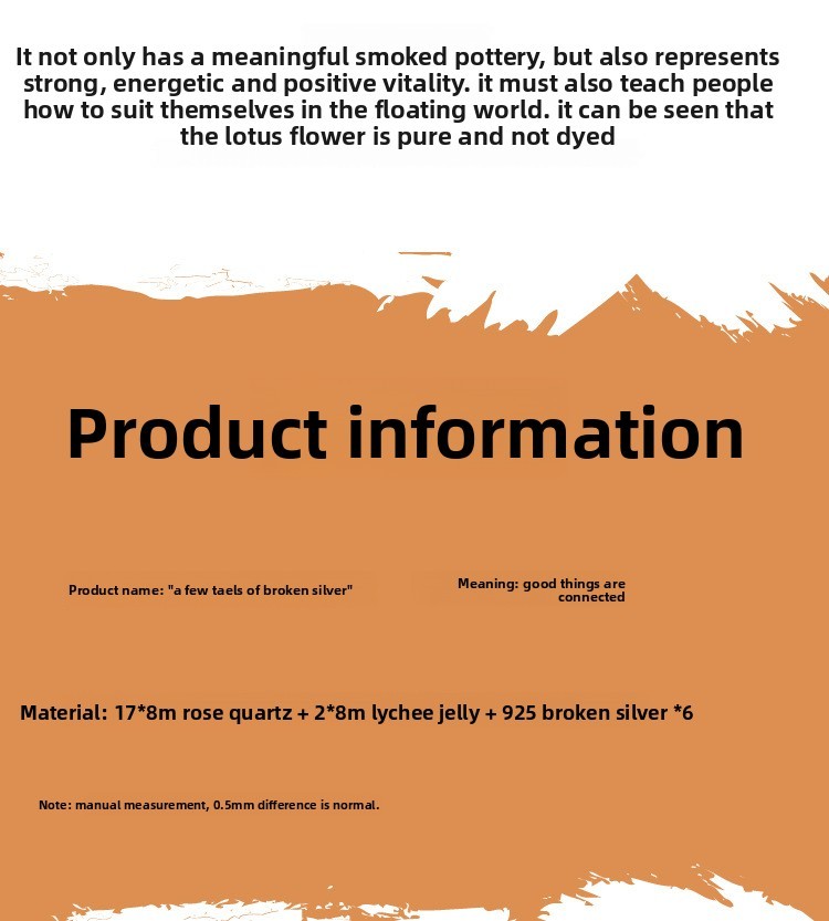 Natural Pink Crystal Bracelet 925 Silver Liquefied Silver Bracelet New Chinese Sweet Style Bracelet Crystal Jewelry Accessories