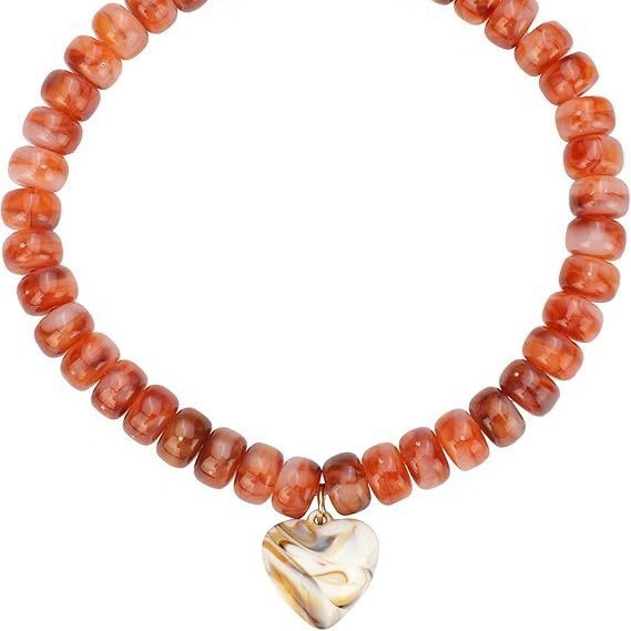 New Crystal Multi Treasure Color Collision Heart Beads Women's Bracelet Urban Style Fashion Jewelry Accessories Hand Chain