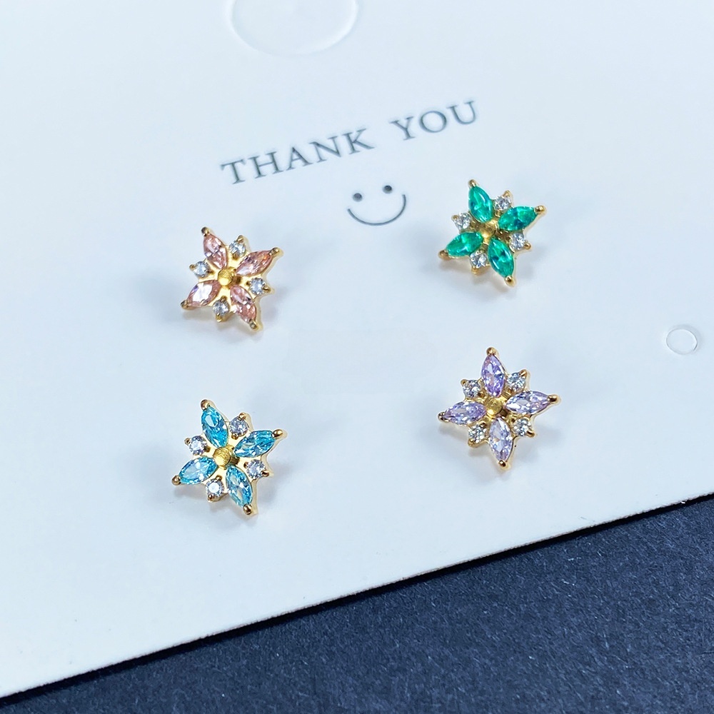 Titanium Alloy Star Shape Ear Studs G23 Titanium Piercing Jewelry With Zirconia Stones Unisex Lip Decorations Fashion Accessories