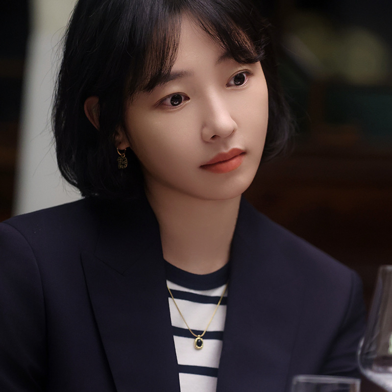 Gold Gold Plated Black Onyx Pendant Necklace Women's Stacked Design Choker Jewelry Accessories