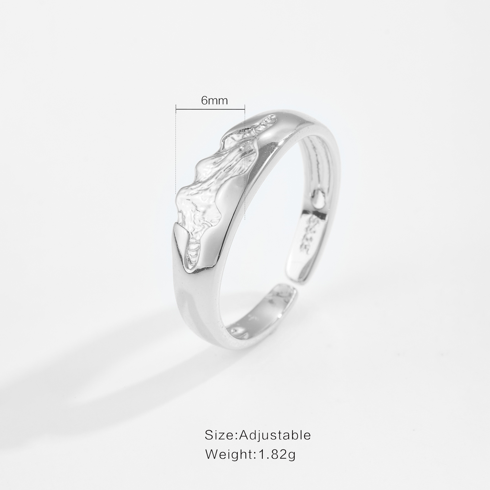 Adjustable Open Ring Irregular Design Gold And Silver Color Simple Style For Women Daily Wear Copper Material Four Seasons Universal