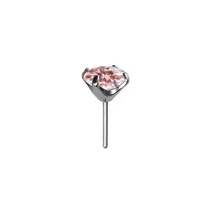 Fashion Titanium Alloy Piercing Needle 5A Zircon Claw Body Piercing Jewelry Lip And Ear Cartilage Stud Unisex Accessories
