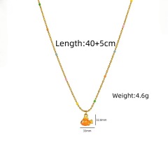 Orange Fat Fish Necklace