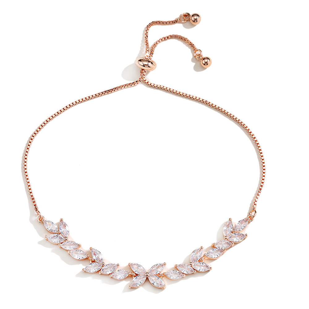 Fashionable Classic Full Embedded 3A Horse Eye Zirconia Bracelet Women's Versatile Floral Stylish Accessory For Anniversary