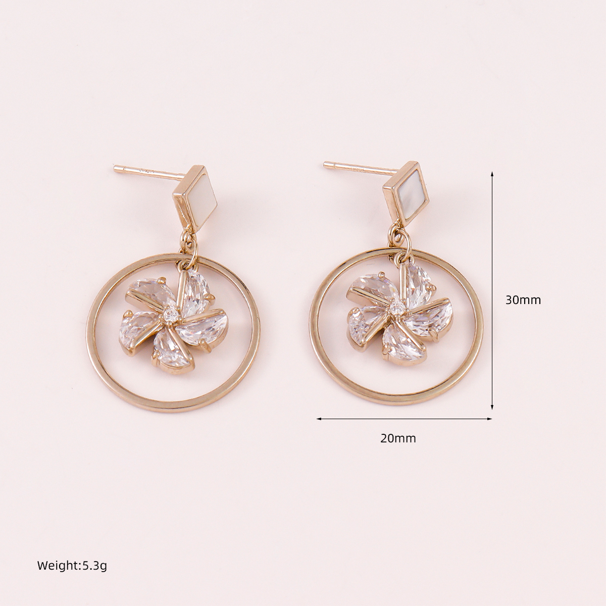 1 Pair Classic Style Geometric Copper Drop Earrings