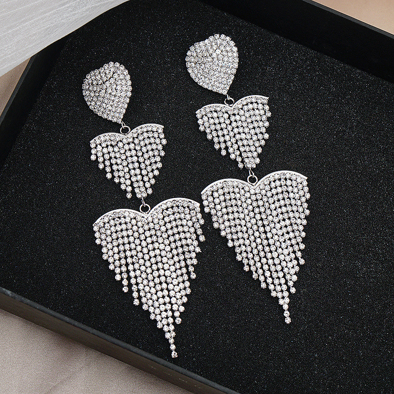 Long Tassel Earrings For Women French Crystal Pendant Earrings Date Jewelry Accessories