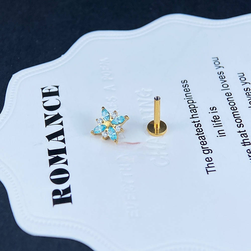 Titanium Alloy Star Shape Ear Studs G23 Titanium Piercing Jewelry With Zirconia Stones Unisex Lip Decorations Fashion Accessories