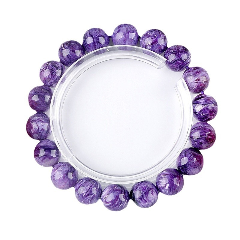 Natural Purple Dragon Crystal Bracelet Charoite Stone Full Dragon Pattern King Purple Nine Purple Fire Versatile Bracelet