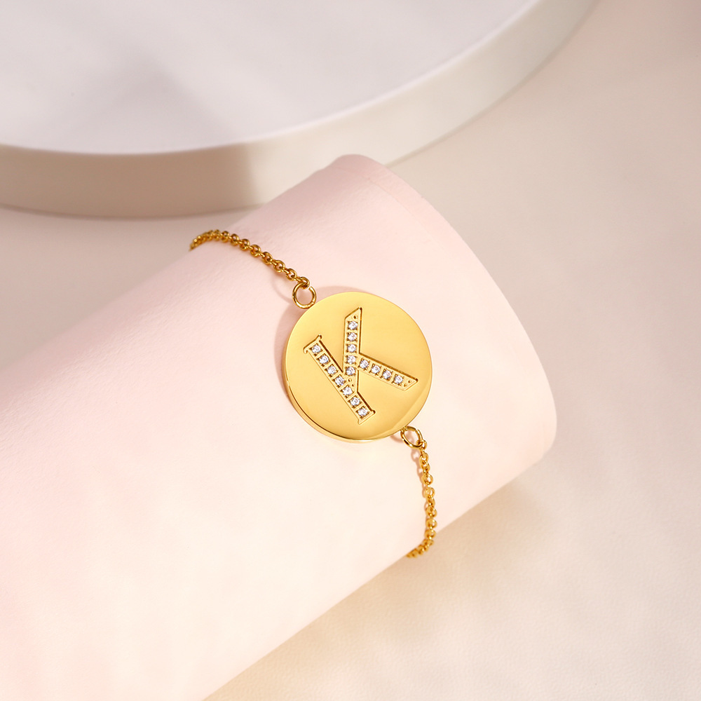 Titanium Steel Bracelet With 26 Letter Pendant Multifunctional Jewelry Accessories Unisex European