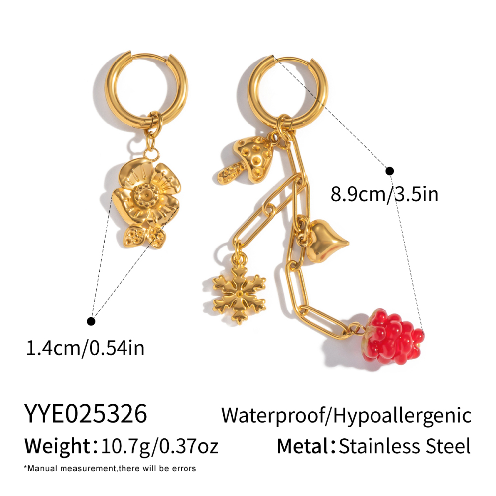 Sweet Fresh Floral Grape Snowflake AB Earrings Necklace Set Tassel Girl Jewelry Accessories Personalized Design Sense