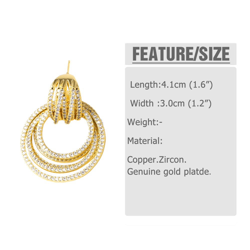 Pearl Flower Full Zircon Earrings Studs Simple Style Daily Wear Copper Material Gold Plated Jewelry Accessories For Women