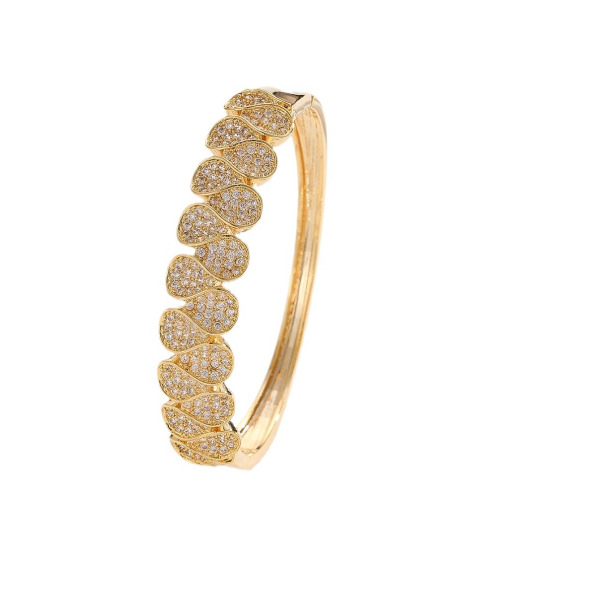 Exclusive New Dongdaemun Women's Middle Eastern Style Micro-Inlaid Hollow Pattern Series Bracelet And Ring Set