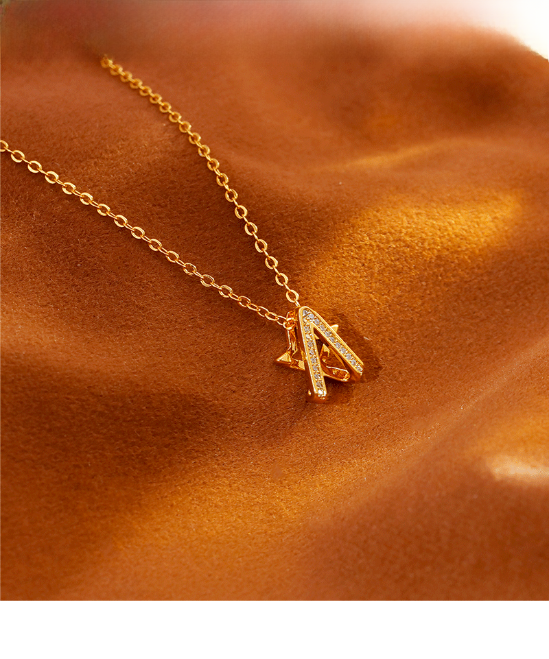 Luxury Commuting Diamond Embedded Necklace Fashionable OL Style Geometric Pattern Copper Material Women's Accessory Choker
