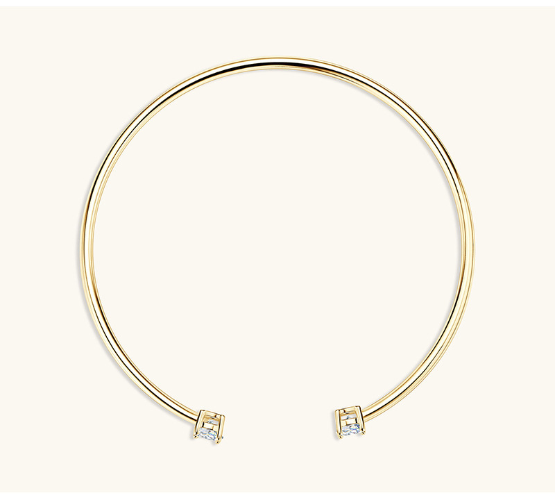 Fashion Simple Design Mozambique Stone Bracelet S925 Sterling Silver Open Bangle Doll And Zodiac Crown Pattern