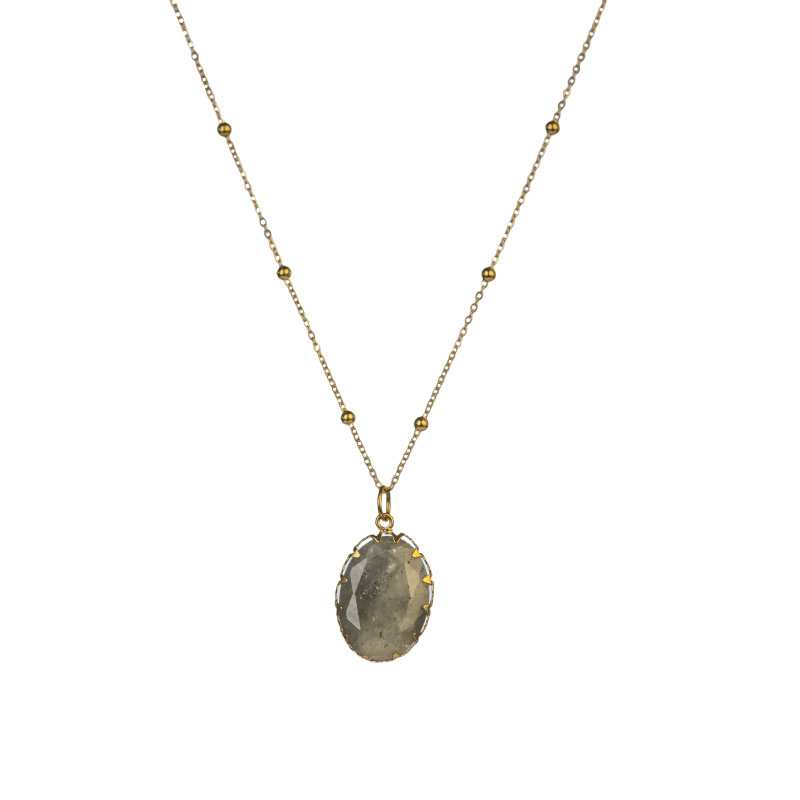 Luxury Handmade Natural Stone Gold Plated Stainless Steel 14K Necklace Ladies Casual Elegant Ins Style Jewelry Accessories