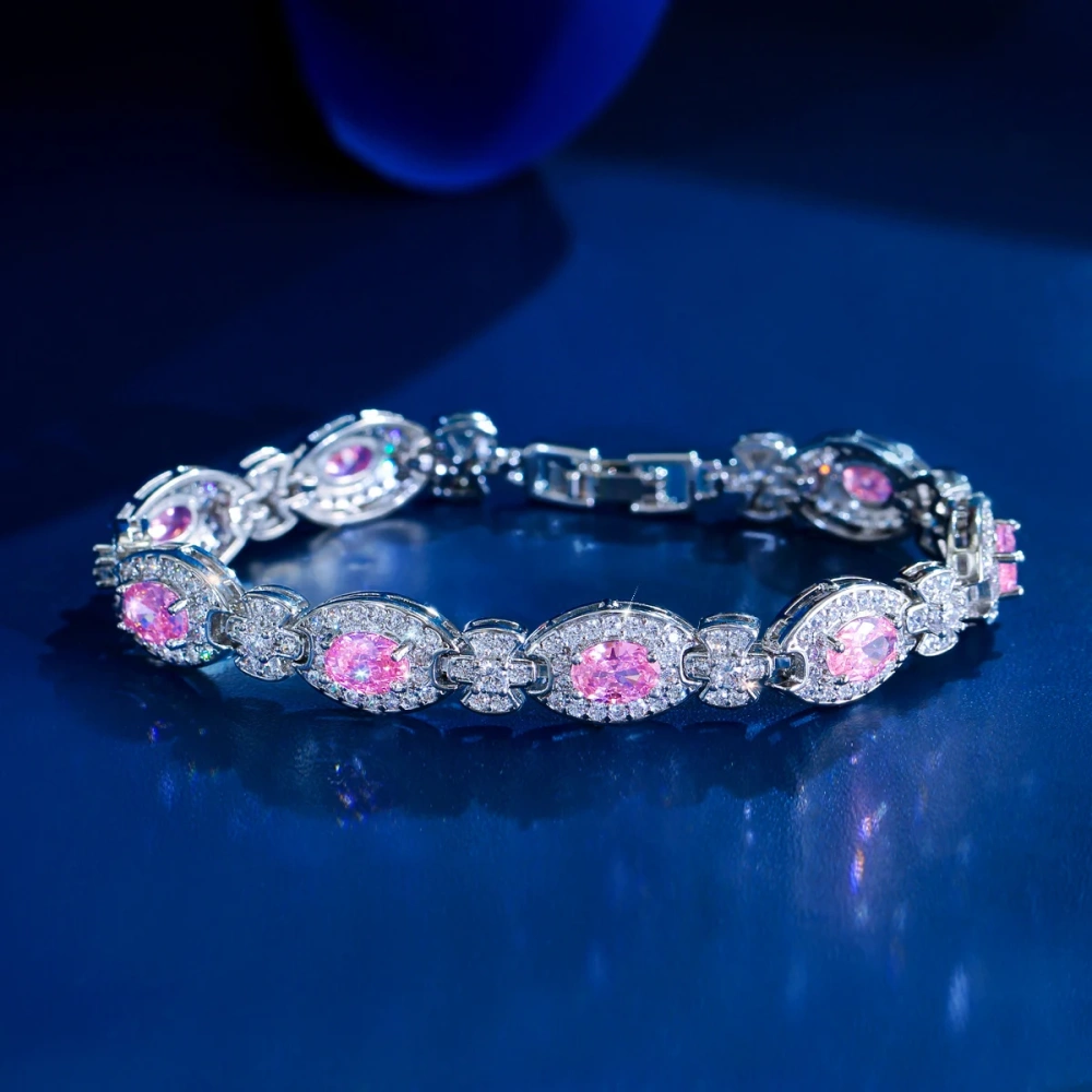 Delicate Shiny White Cubic Zircon Inlaid Tennis Bracelets For Women High Quality Party Accessories Jewelry Gift