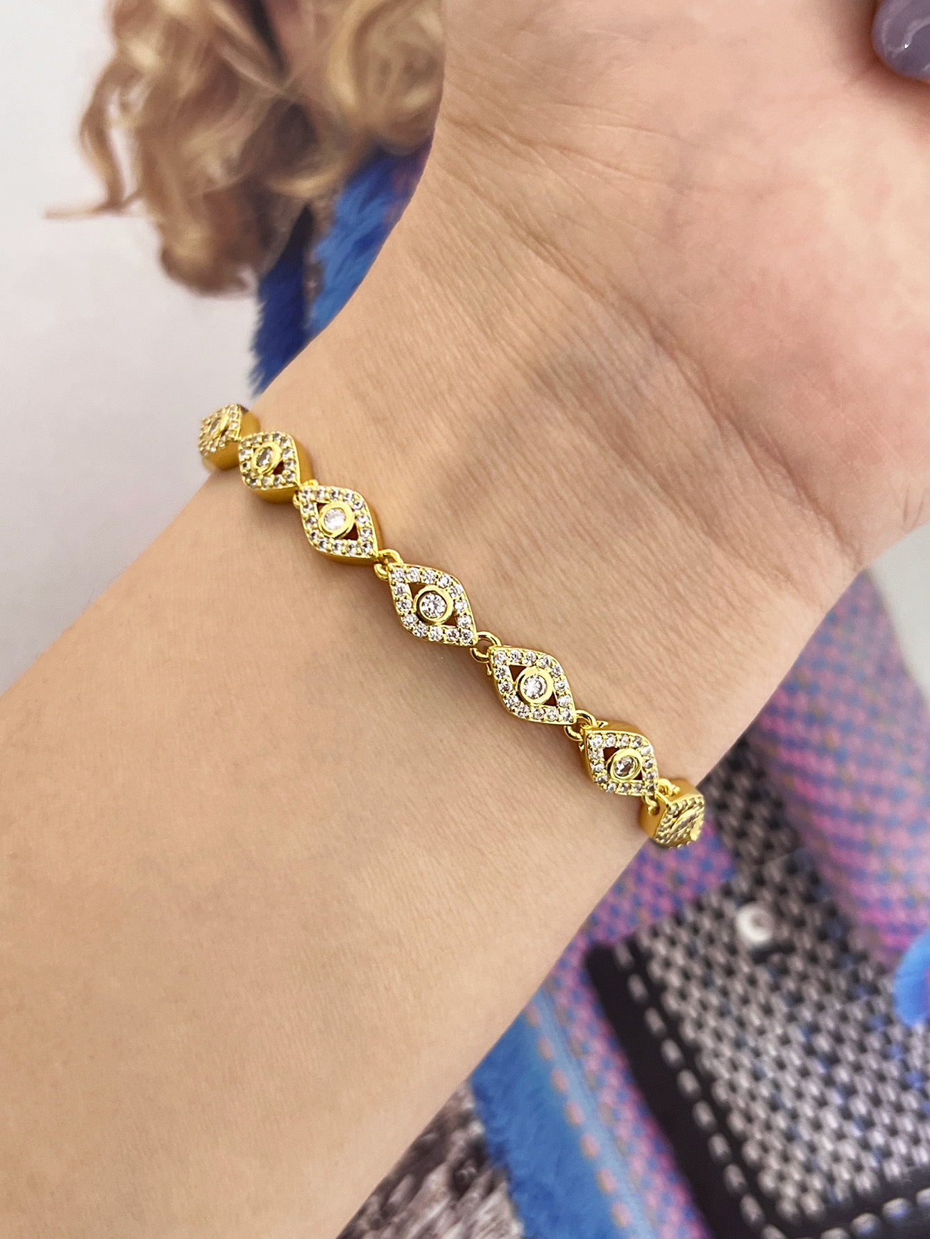 Wholesale Jewelry Simple Style Classic Style Eye Brass Zircon Bracelets