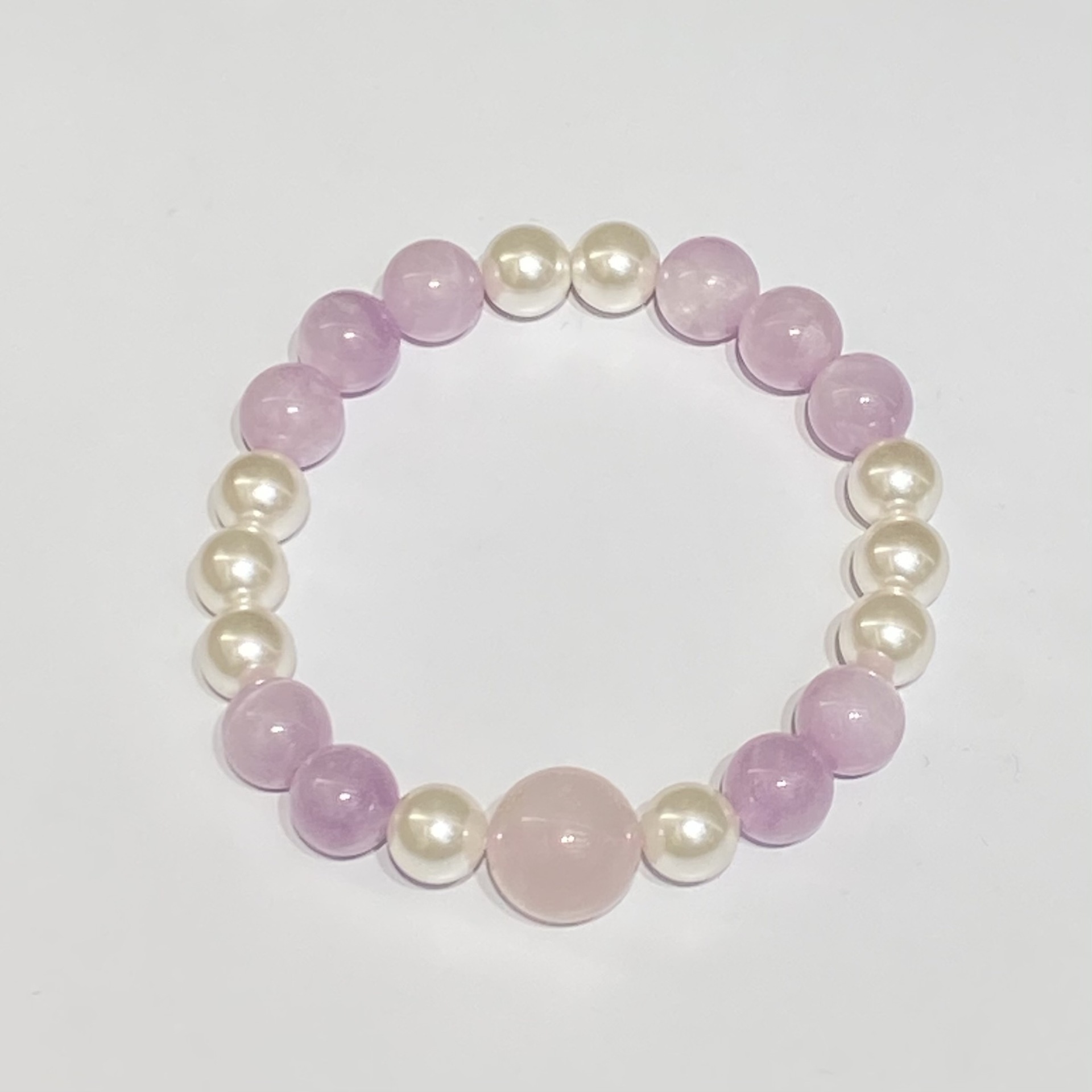 Original Design Natural Pink Quartz Fashion Pearl Handmade Beaded Bracelet Luxury Geometric Pattern Wedding Birthday Party Jewelry