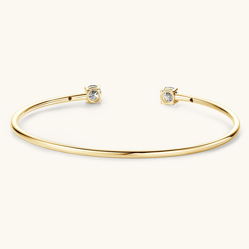 Fashion Simple Design Mozambique Stone Bracelet S925 Sterling Silver Open Bangle Doll And Zodiac Crown Pattern