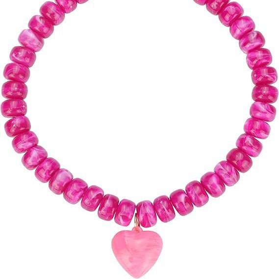 New Crystal Multi Treasure Color Collision Heart Beads Women's Bracelet Urban Style Fashion Jewelry Accessories Hand Chain