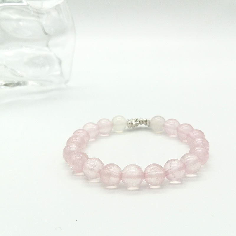 Natural Pink Crystal Bracelet 925 Silver Liquefied Silver Bracelet New Chinese Sweet Style Bracelet Crystal Jewelry Accessories