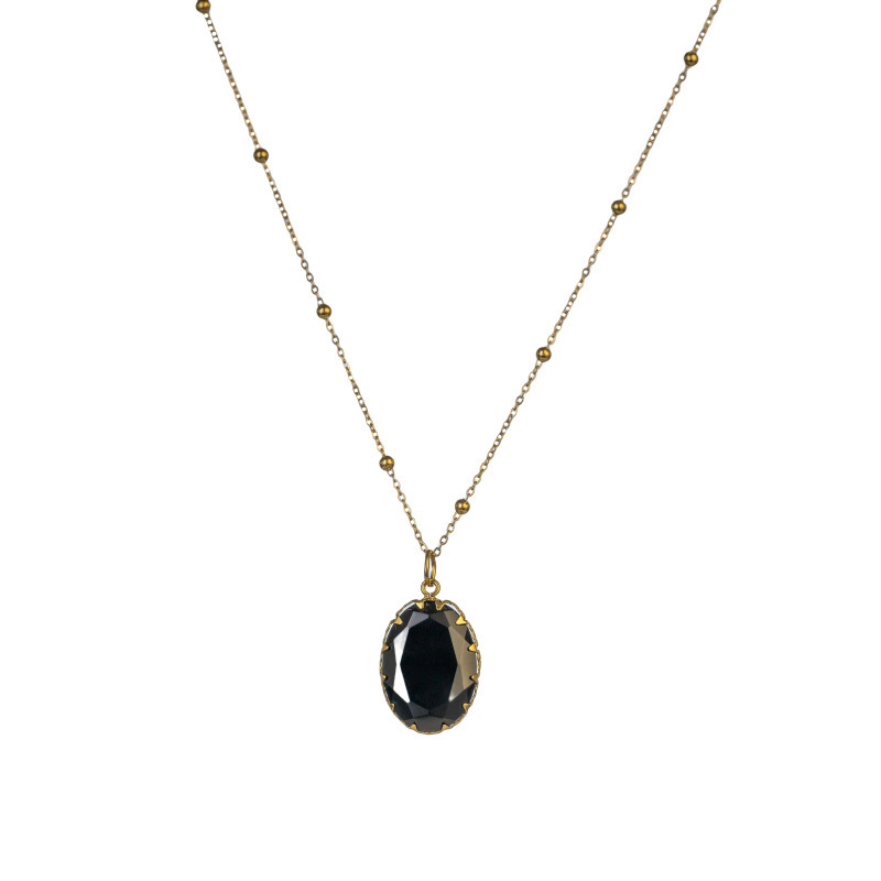 Luxury Handmade Natural Stone Gold Plated Stainless Steel 14K Necklace Ladies Casual Elegant Ins Style Jewelry Accessories