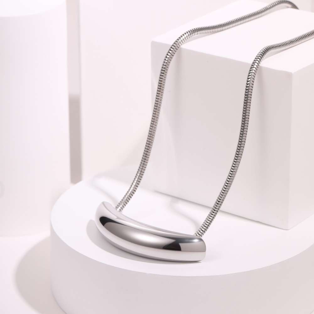 Fashionable Exaggerated Star Geometric Pendant Stainless Steel Necklace Plated 18K Real Gold Round Snake Chain Luxury Jewelry