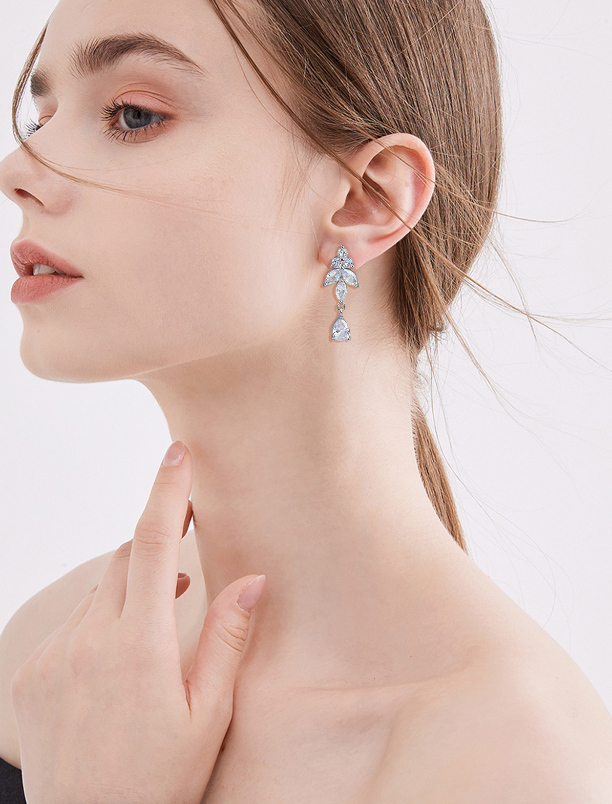 Water Droplets Copper Classic Style Earrings Necklace