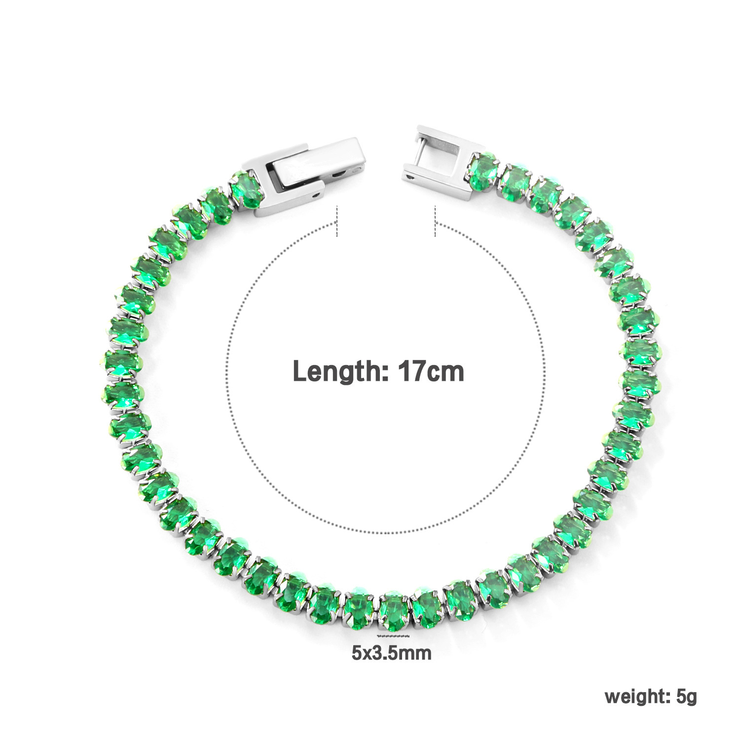 Elegant 304 Stainless Steel Gold-Plated Vacuum Plating (inside The Furnace) 18K Real Gold-Plated Tennis Bracelet Full Diamond Multi-Color Fashion Women's Watch Accessories