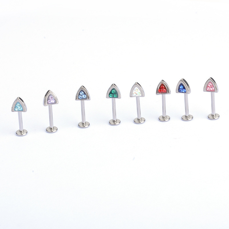 Fashion Czech Diamond Cat Ear Studs Sharp Demon 0.9 Teeth Titanium Alloy Ear Bone Studs High-end Women's Jewelry Accessories