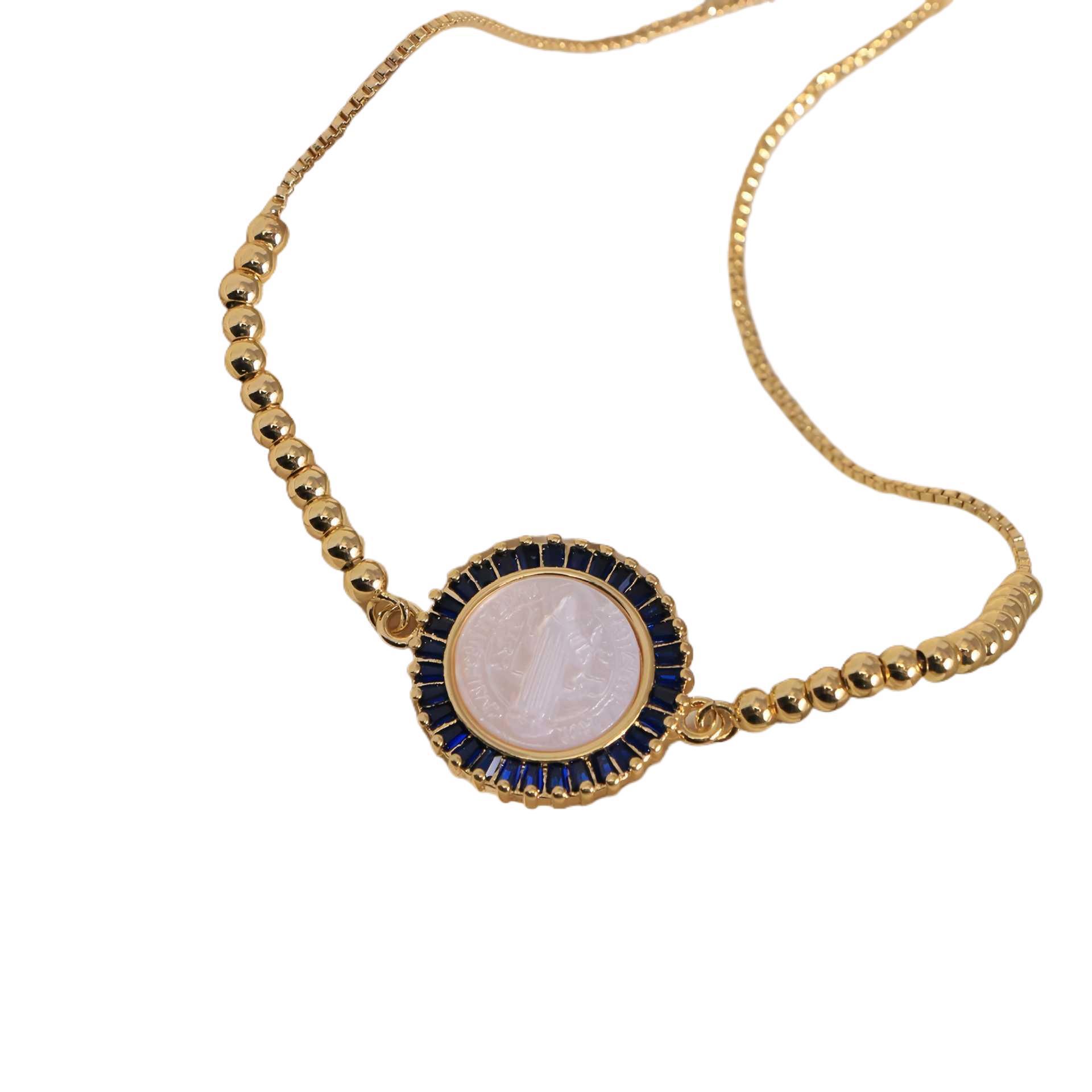 Gold Gold-plated Shell Pendant Micro-inlaid Design Bracelet Women's Jewelry Copper Accessories